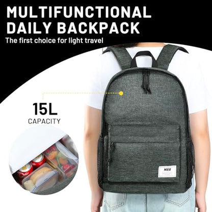 MIER Insulated Backpack Cooler Small Leakproof Lightweight Cute for Women Men to Work, Picnics, Camping, Park Day Trips, 15 L - color: Dark Gray