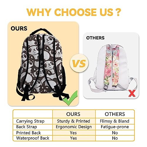Personalized Panda Backpack for Girls Boys, 16 Inch Panda Theme Bookbag with Adjustable Straps, Durable, Lightweight, School Bag with Large Capacity - color: Panda2-1