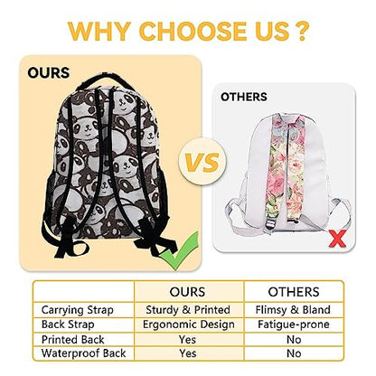 Personalized Panda Backpack for Girls Boys, 16 Inch Panda Theme Bookbag with Adjustable Straps, Durable, Lightweight, School Bag with Large Capacity - color: Panda2-1