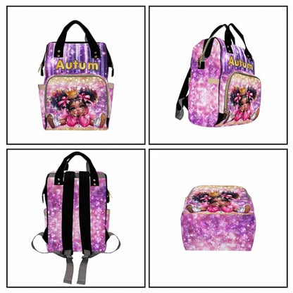 Custom Diaper Bag with Name,Personalized Diaper Bag Backpack &Insulated Water Bottle Mother Gift,Custom Monogram Baby Travel Bag Nursing Diaper Mommy Backpack with Adjustable Shoulder Straps Nappy Bag - color: Design 18
