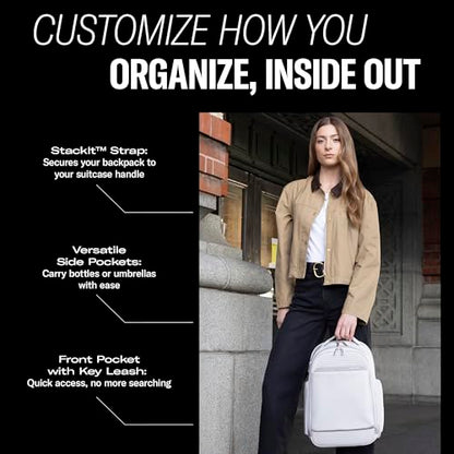 Samsonite Paralux Everyday Backpack - Laptop & Tablet Backpack with 5 Compartments, Removable TecKit™ Pouch, Microsuede Trim, Water Bottle Pockets - Work, Commute & Travel Bag - Stone Grey - color: Stone Grey
