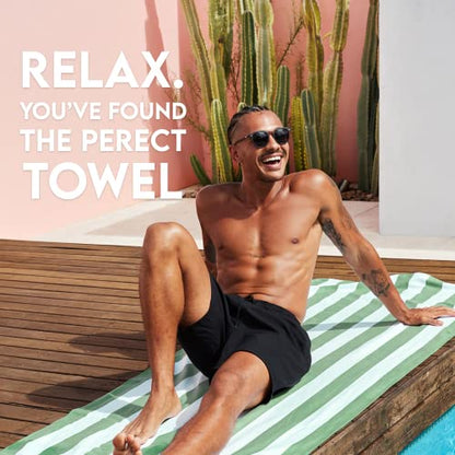 Dock & Bay Beach Towel - Quick Dry, Sand Free - Compact, Lightweight - 100% Recycled - Includes Bag - Cabana - Cayman Khaki - Large (160x90cm, 63x35) - color: Cabana - Cayman Khaki, size: Large (160x90cm, 63x35")