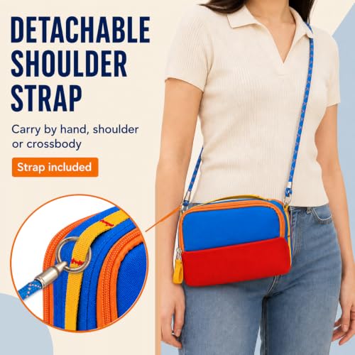 Charger Organizer Travel Case for Laptop Adapters with Shoulder Strap - color: Case+Phone Lanyard