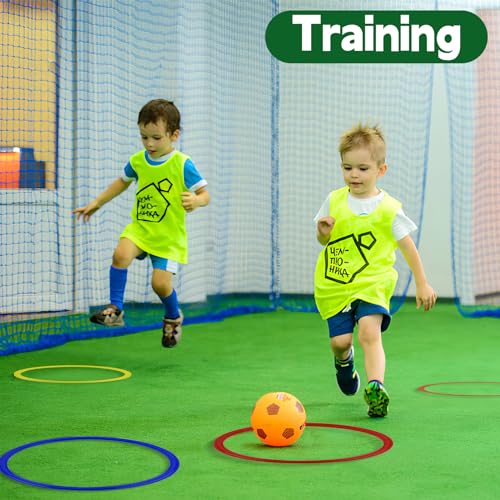 Mototo 24/30/48/96 Pack Agility Rings 15 Inch Speed Training Hopscotch Rings Plastic Circle Jumping Hoops Agility Hurdles for Athlete Exercise Soccer Football Gymnastics Games Practice Footwork - style: 96 Pack