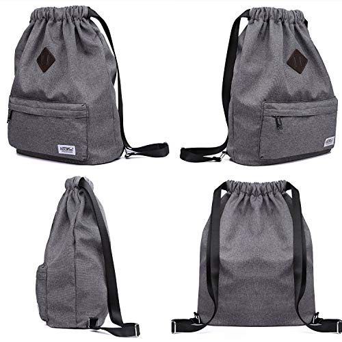 KAUKKO Drawstring Sports Backpack Gym Yoga Bag Shoulder Rucksack for Men and Women(1031-GRAY2PC) - color: 31-grey(2pc)
