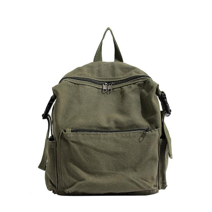 MaxxCloud Canvas Backpack-Adjustable Shoulder Straps,Unisex Mini Laptop Backpack for Work&Travel,Casual Daypack (Green) - color: Green
