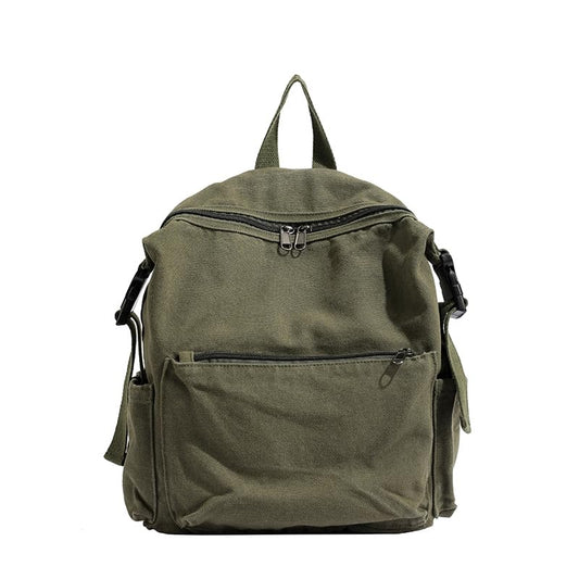 MaxxCloud Canvas Backpack-Adjustable Shoulder Straps,Unisex Mini Laptop Backpack for Work&Travel,Casual Daypack (Green) - color: Green