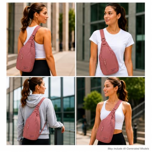 Reebok Unisex Crossbody Bag - Convertible Compact Durable Cross Body Bag for Women and Men - Gym and Travel Essentials, Size One Size, Berry Rose - color: Berry Rose