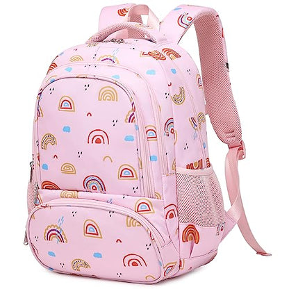 abshoo Lightweight Rainbow Kids Backpack For School Girls Elementary Kindergarten Bookbag School Bags (Rainbow) - color: Rainbow