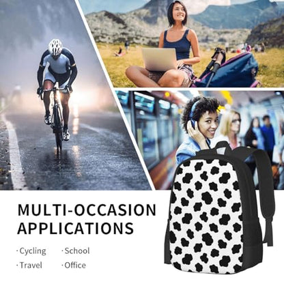 Lightweight Polyester Daypack Cow Print, Anti Theft Large Capacity Travel Hiking Backpack Unisex Carry On Bag for Outdoor Commute Business Use - color: Design (571)