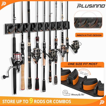PLUSINNO Fishing Gear,Full Fishing Pole kit Include Fishing Rod and Reel Combo, Tackle Box with Fishing Lures, Fishing Accessories, Fishing Pliers,Fishing Gifts for Men with Fishing Tool Kit - style: Orange Fishing Combo With Fishing Rod Holder