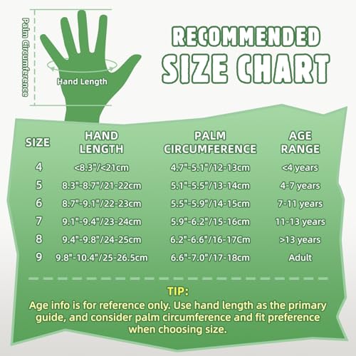 WVVOU Goalkeeper Gloves for Kids Youth, Soccer Goalie Gloves with Double Protection, Anti-Slip Soccer Gloves, Super Grip - color: Green, size: 5
