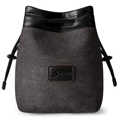 S-ZONE Soft Camera Bag DSLR Insert Handbag Drawstring Lens Case Compatible with Canon Nikon Sony - color: Dark Gray, size: Large