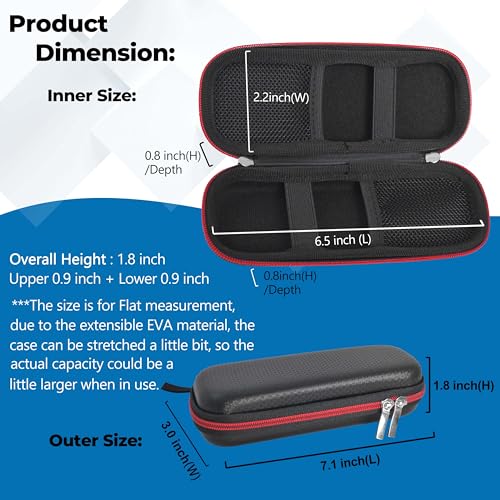 Wolfteeth Portable Pen Battery Case Storage Smell Proof Container Hard Shell EVA Cord Organizer Electronics Organizer Travel Case Pouch (Empty Only) Black