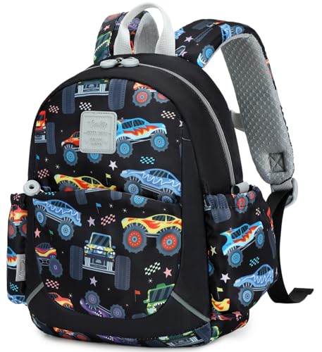 CAMTOP Toddler Backpack for Boys Girls 2-4, 12" H Kids Backpacks for Kindergarten Preschool, Small Bookbag for Daycare Travel (Black, 12''- Not fit A4 folder) - color: Black Monst Trunk, size: Age 2-4 (12'' H - Not Fit A4 Folder)