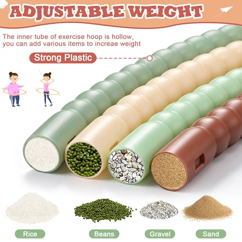 Vinsot Toy Hoop Detachable Plastic Hoops Exercise Equipment Toy Adjustable Rings for Sports Party Game Dance Pet Training - color: Earth Tone Mix