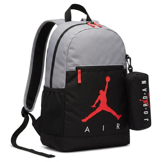 Nike Air Jordan Backpack (Grey/Black/Hyper Crimson) - color: Grey/Black/Hyper Crimson