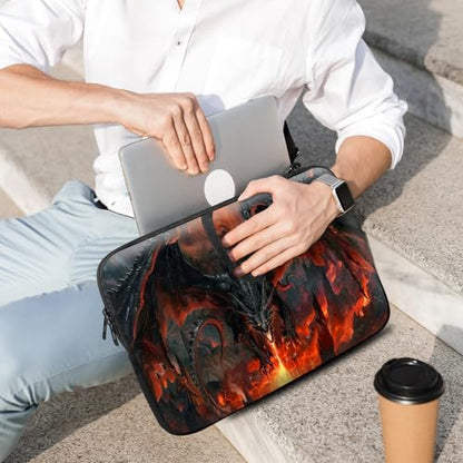 14 15 15.4 15.6 inch Laptop Handle Bag Computer Bag, Pouch Holder Notebook Sleeve Cover Soft Case Compatible for Dell,Lenovo,Toshiba HP, Asus Notebook-Fire-Breathing Dragon - color: Fire-Breathing Dragon