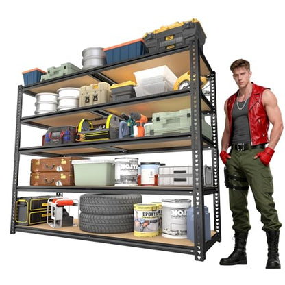 Garage Racks for Storage，5-Tier Adjustable Garage Shelving Storage Shelves,2400LBS Capacity Heavy Duty Shelving for Carport Warehouse Basement,72" H x40 W x20 D - size: 20x40x72