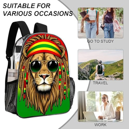 Lightweight Daypack Bookbag for Trekking Business Walking Cycling, Big Capacity Anti-Theft Multipurpose Carry On Bag, Rasta Flag Rastafarian Reggae Lion Business Computer Bag - color: Pattern 217