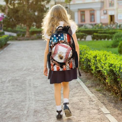 Baseball Backpack, Durable Polyester Daypack with Laptop Compartment, Reinforced Bottom, Adjustable Shoulder Straps And Multi Pockets for Travel And Daily Use - color: Baseball