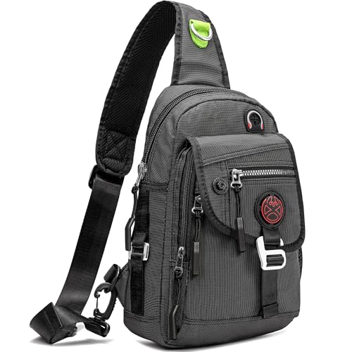 NICGID Sling Bag Chest Shoulder Backpack Crossbody Bags for Tablet Laptop Outdoor Hiking Men Women - color: Black-2629