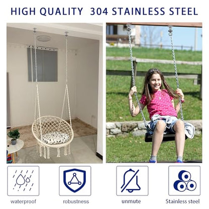 Heavy Duty Stainless Steel Swing Hanger with 360°+180°Rotation 1500LB Capacity,Triangular Fixation for Playground Hammock Chair,sandbag Porch Swing - style: 3-holes