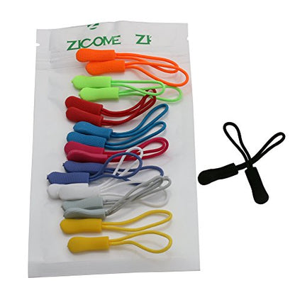 Z ZICOME Colorful Zipper Pulls for Backpacks Luggage and Jackets, Set of 20