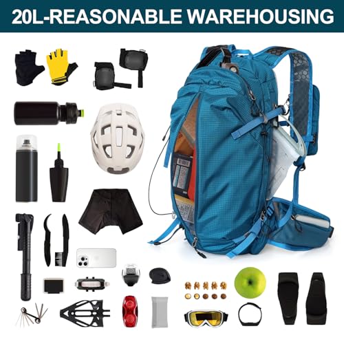 IX INOXTO Hydration Backpack, 20L Multipurpose Hiking Backpack with 2L Water Bladder, Water Backpack Insulated Hydration Pack Ideal for Hiking and Cycling - color: blue