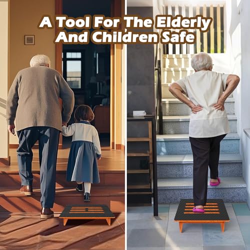 5.5" Height Step Stools for Adults, Heavy Duty One Step Stool with Non-Slip Rubber, Wooden Foot Stool 400 Lb Capacity, Suitable for Stairs, High Bedside, Office and Outdoor - size: 5.5 In Height