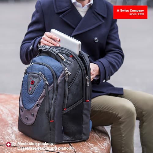 Wenger Ibex 17 inch Laptop Backpack, Men's and Women's Laptop Bag, Black/Gray/Blue - style: Wenger Ibex Laptop Backpack