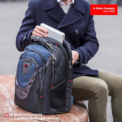 Wenger Ibex 17 inch Laptop Backpack, Men's and Women's Laptop Bag, Black/Gray/Blue - style: Wenger Ibex Laptop Backpack