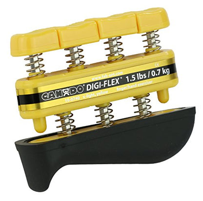 CanDo Digi-Flex Hand and Finger Exerciser Yellow-X-Light - For Dexterity, Strength, and Flexibility for Fingers, Hands, and Forearms