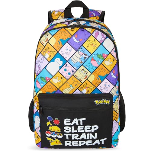 Get Trend Pokemon Kids Backpack for Boys, Anime 18in Book Bag Adjustable Padded Straps Travel School Bag, Gamers Gifts (Multi Pokemon) - color: Multi Pokemon