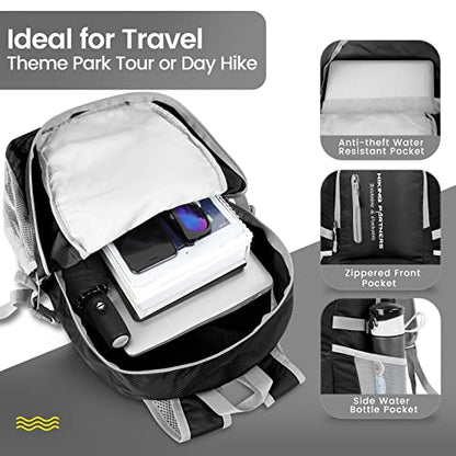 ZOMAKE Lightweight Packable Backpack, 35L Light Foldable Hiking Backpacks Water Resistant Collapsible Daypack for Travel(Black) - color: Black