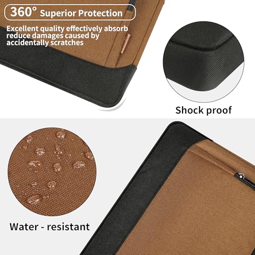 DOMISO 17-17.3 Inch Laptop Bag Large Capacity Shoulder Case for Dell Precision 17/MSI/HP Pavilion 17, Brown - color: Brown, size: 17 - 17.3 Inch