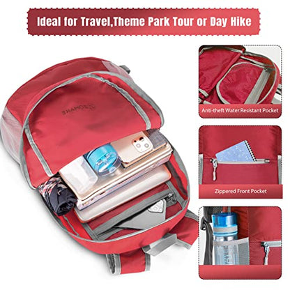 ZOMAKE Ultra Lightweight Hiking Backpack 20L, Packable Small Backpacks Water Resistant Daypack for Women Men(Bright Red) - color: Bright Red