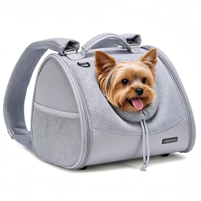 Small Dog Cat Chest Carrier Backpack,Adjustable Ventilated Front Facing Backpack Carrier for Small Dogs Cats Puppy,Airline Approved Lightweight Doggy Backpack for Travel Hiking Outdoor - color: Heather Grey