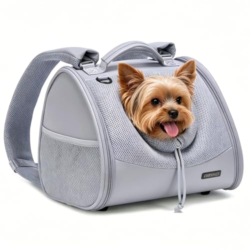 Small Dog Cat Chest Carrier Backpack,Adjustable Ventilated Front Facing Backpack Carrier for Small Dogs Cats Puppy,Airline Approved Lightweight Doggy Backpack for Travel Hiking Outdoor - color: Heather Grey