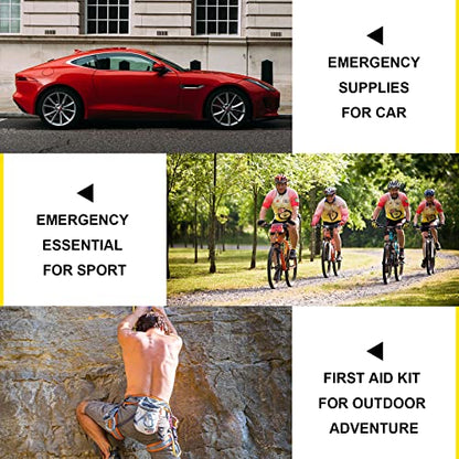 300Piece Small First Aid Kit Refill Supplies for Travel Mini Caming Emergency First Aid Kits Hiking Survival Essential Kit for Outdoor Adventure, Yellow 1st Aid - style: Yellow-300Pcs