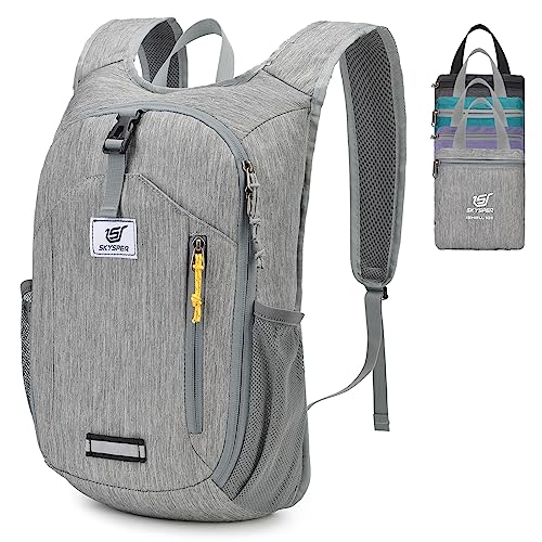 SKYSPER 10L Hiking Backpack Small Hiking Daypack Packable Lightweight Travel Day Pack for Women Men(Grey) - color: Grey