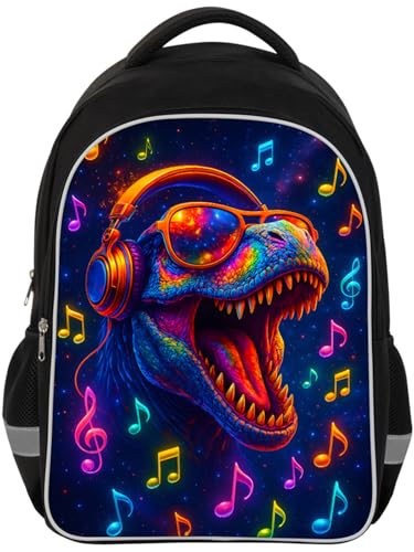 HiMagics Cute 3D Dinosaur School Backpack for Kindergarten Boys Girls Large Capacity Elementary School Bag with Reflective Safety Strips, Durable Bookbag for Grades 1st-12th Students - color: A13-dinosaur