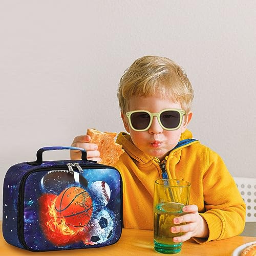 LEDAOU Lunch Box Kids Insulated Lunch Bag Boys Girls Toddler Reusable Lunchbox for School Picnic Hiking - color: Blue