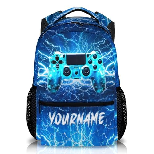 Backpack for Kids Boys Teens, Personalized Gamer Schoolbag for Kindergarten Elementary Primary Middle College, 17 Inch Lightweight Custom Gaming Bookbag - color: Game3