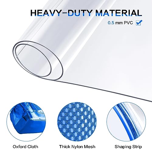 Clear Backpack Heavy Duty Large Transparent Backpack with Reinforced Bottom Multi-pockets for College, Travel, Workplace Security - Blue - color: Blue