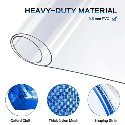 Clear Backpack Heavy Duty Large Transparent Backpack with Reinforced Bottom Multi-pockets for College, Travel, Workplace Security - Blue - color: Blue