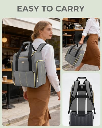 BALULHG Large Portable Travel Makeup Bag with 3 Removable Transparent Case, Dual-Shoulder Multi-Functional Cosmetic Bag,Double Layer Big Capacity Makeup Bag Backpack, Patent Pending - color: Grey