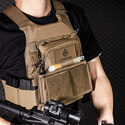 PETAC GEAR Tactical Molle Admin Pouch, Small Organizer Pocket for Tactical Vest/EDC Gun Belt/molle Platform. - color: CB