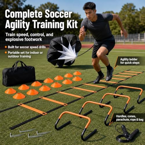 Agility Training Equipment, Speed Training Equipment, Agility Ladder Training, 12-Piece Multicolor PVC, Customizable for Football, Soccer, Basketball