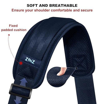 ZINMARK Shoulder Strap 59 inch, Extra-Thick Fixed Cushion Pad and Dual Clasps Universal Replacement Strap for Bags, Camera, Crossbody，Lawn mower -Blue - color: Blue